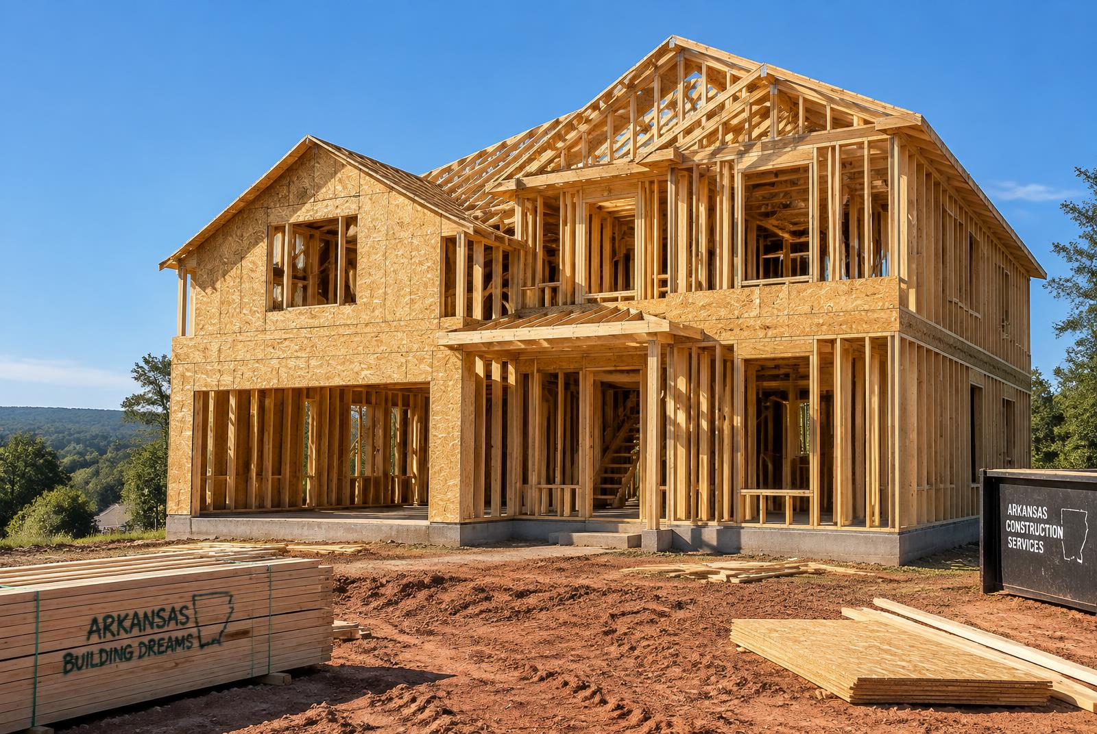 Custom home under construction